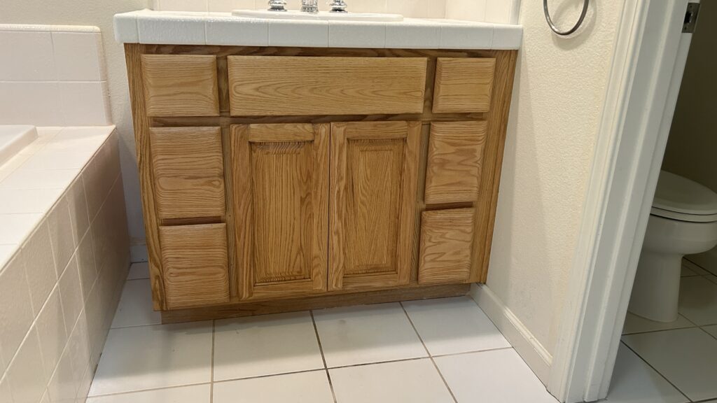 Stain the cabinets